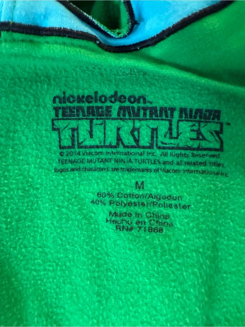 Nickelodeon Green Hooded Turtle Jacket with Blue Mask and Yellow Shell